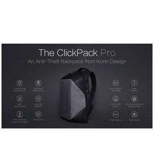 Korin Click Pack Pro Anti-theft TSA USB Charge Backpack Gray